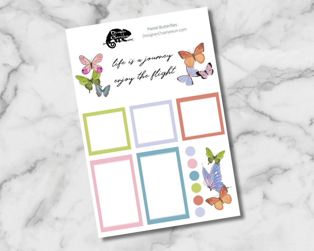 Pastel Butterfly Stickers