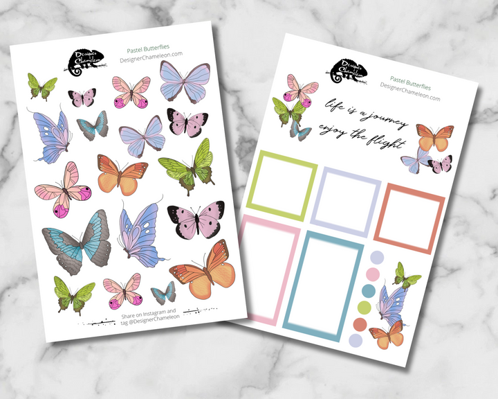 Pastel Butterfly Stickers