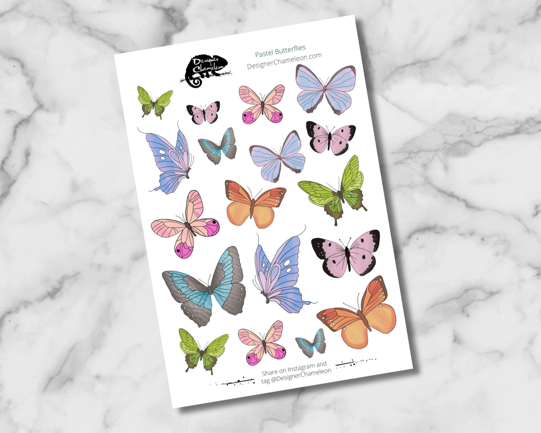 Pastel Butterfly Stickers