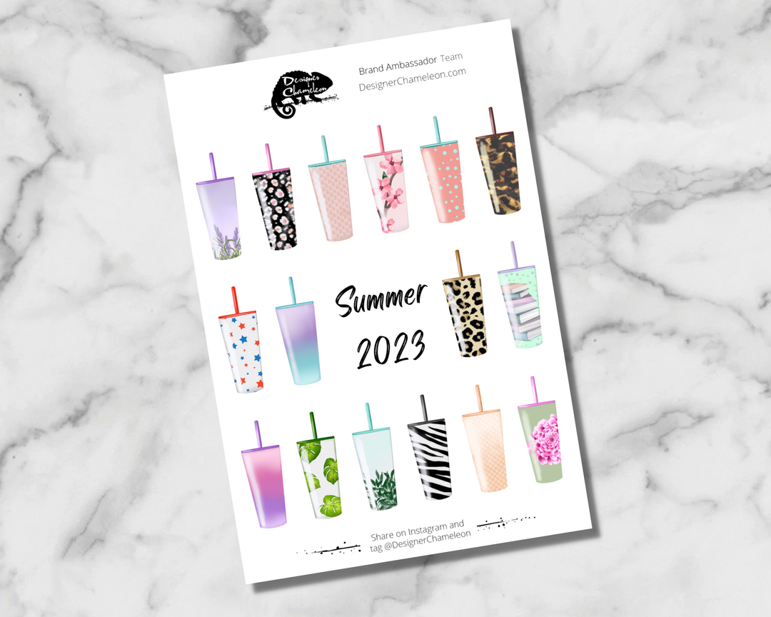 Summer Brand Ambassador Team Tumbler Accent Stickers