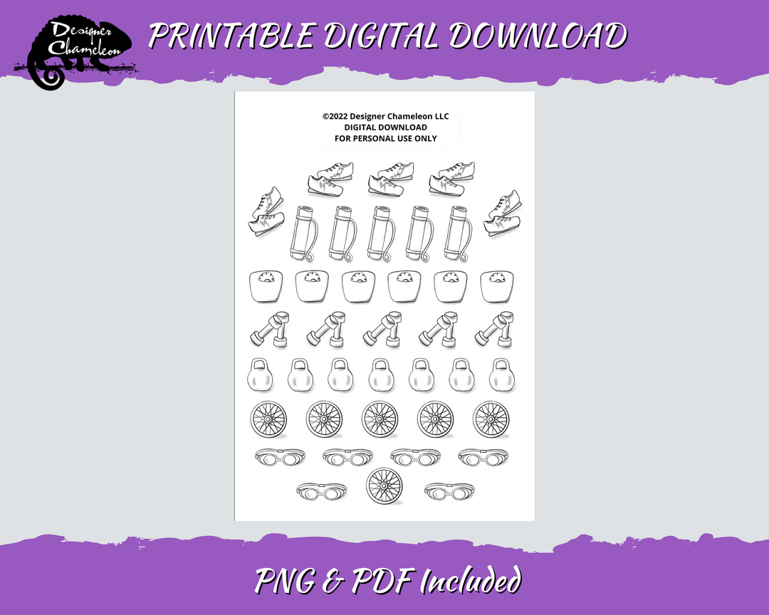 DIGITAL Fitness Variety Reminder Neutral Stickers