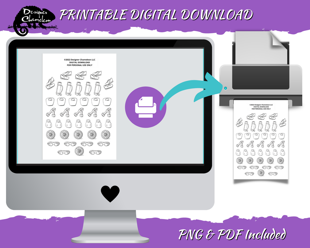 DIGITAL Fitness Variety Reminder Neutral Stickers