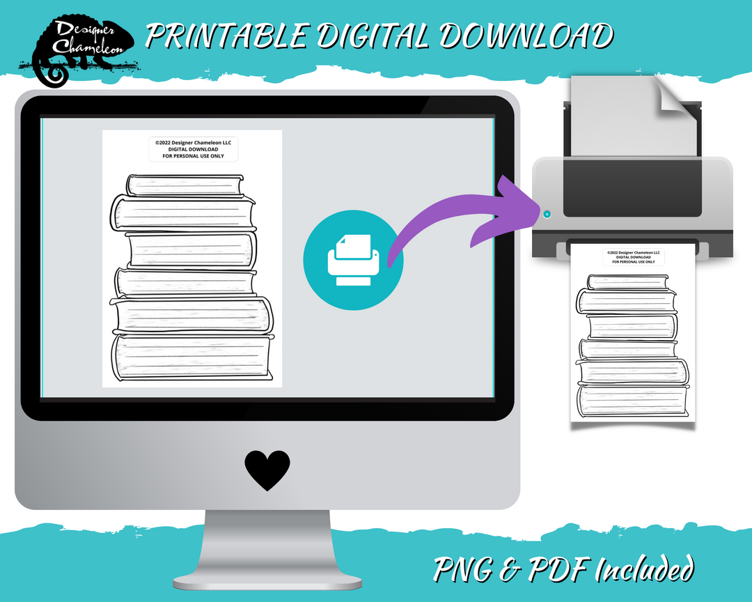 DIGITAL Book Stack Reading Tracker Stickers