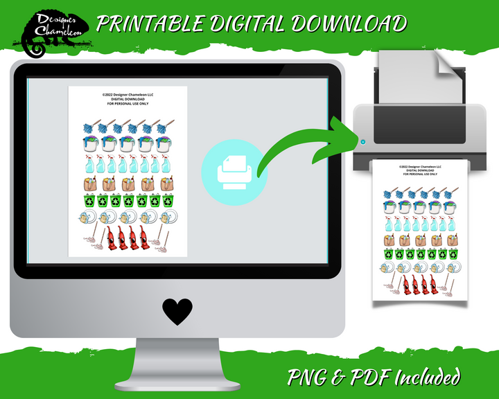 DIGITAL Chore Reminder Variety Stickers