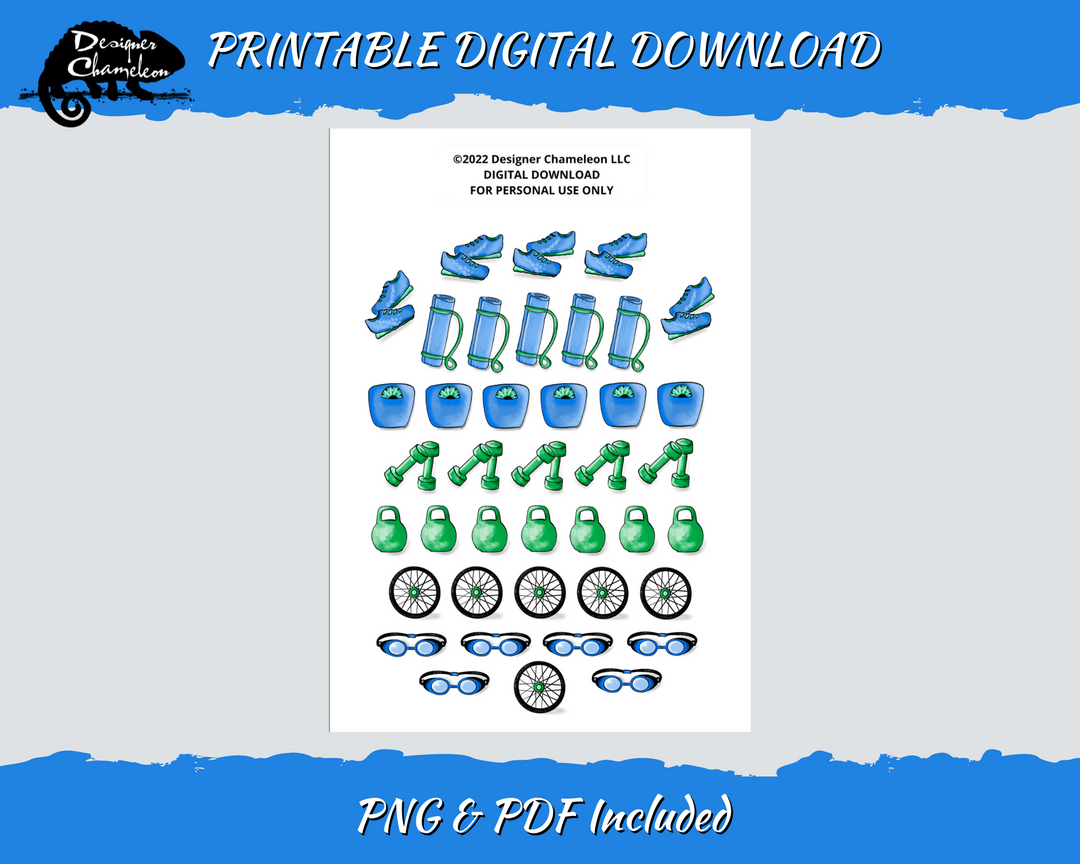 DIGITAL Fitness Variety Reminder Color Stickers