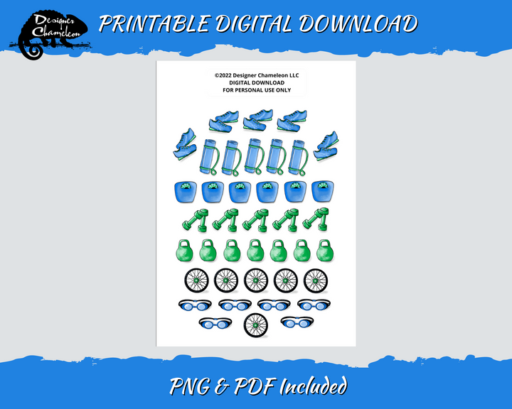 DIGITAL Fitness Variety Reminder Color Stickers