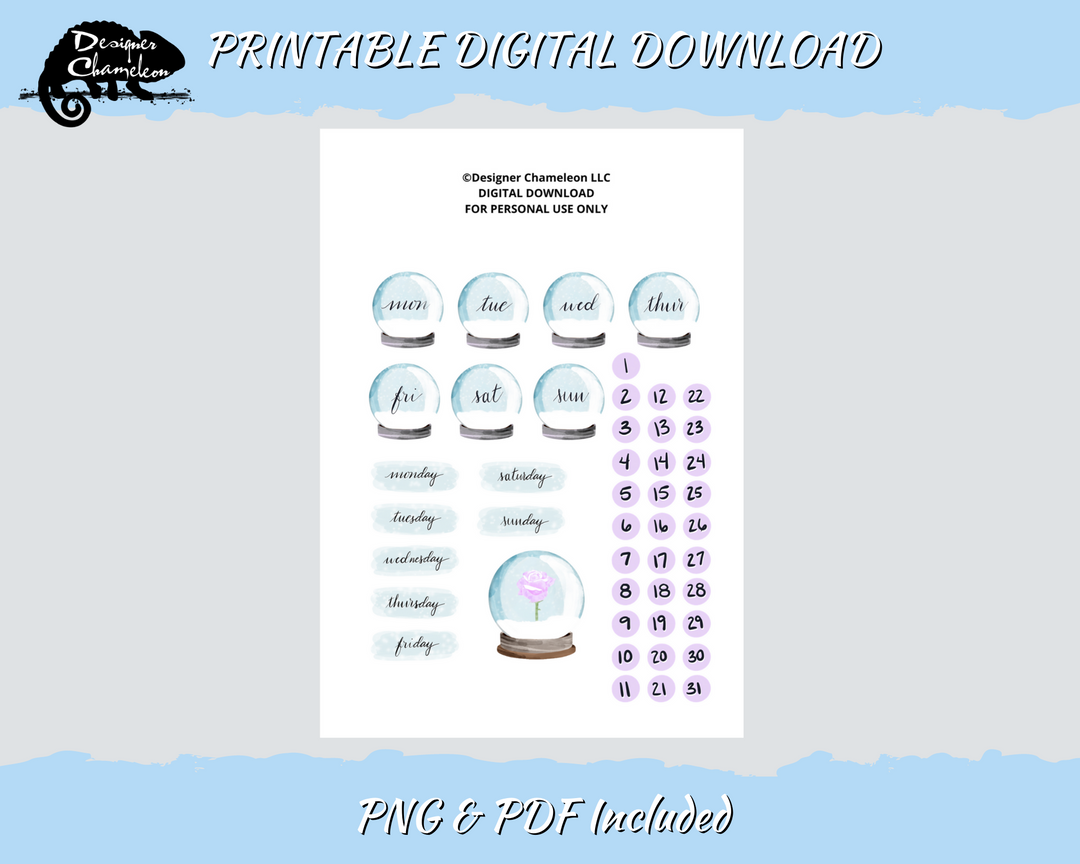 DIGITAL Snow Globe Collection Stickers