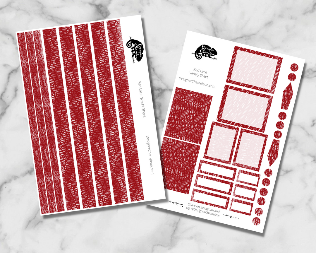 Red Lace Stickers