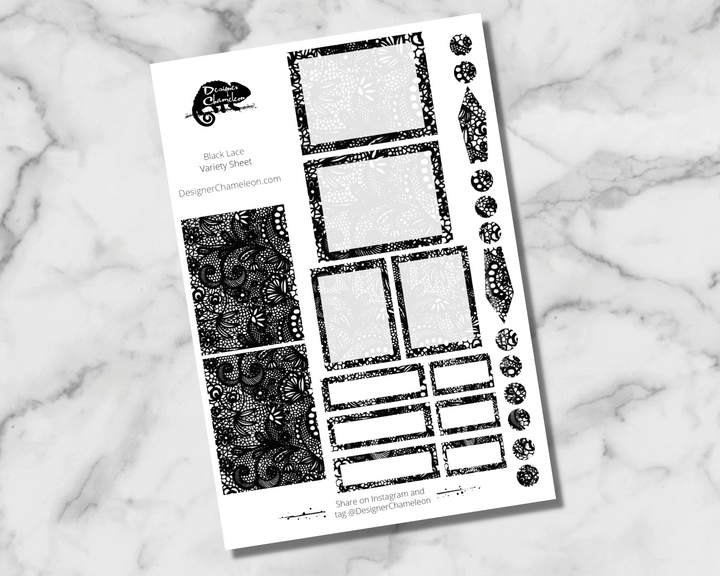 Black Lace Stickers