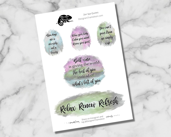 Zen Spa Theme Sticker Kit