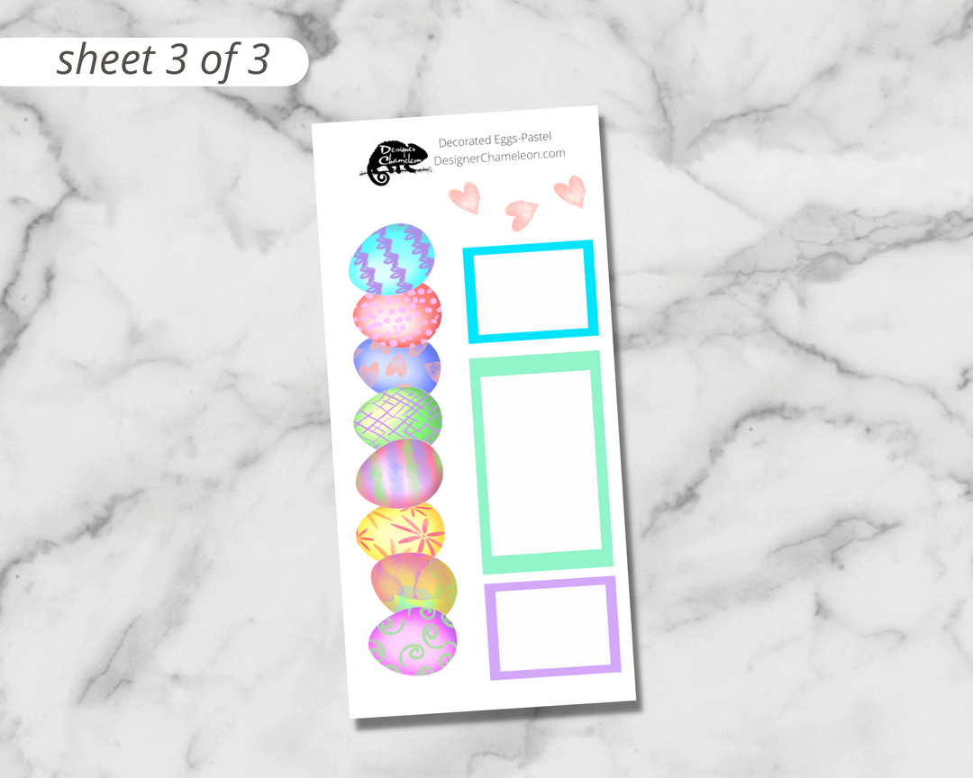Decorated Eggs Pastel Spread Set Stickers