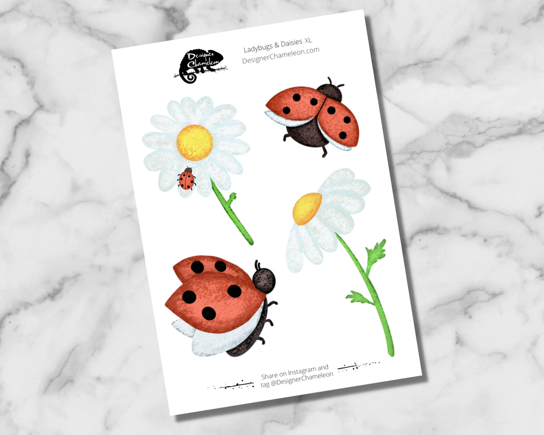 Ladybugs & Daisies Theme Sticker Collection