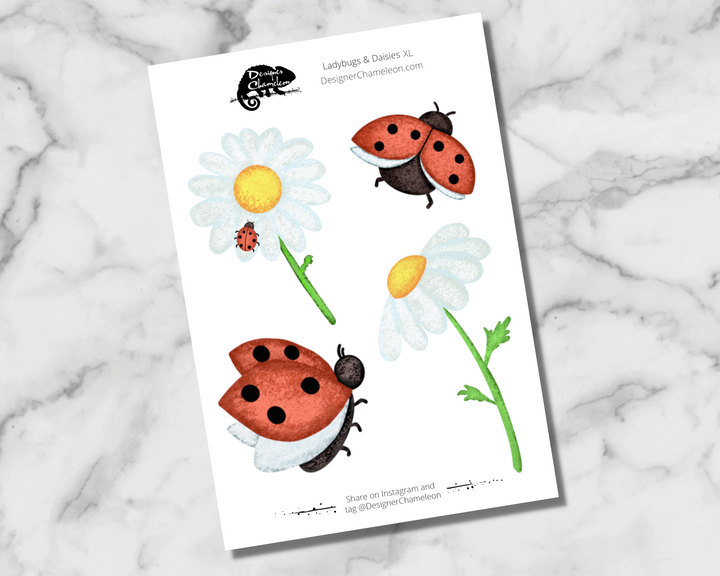 Ladybugs & Daisies Theme Sticker Collection