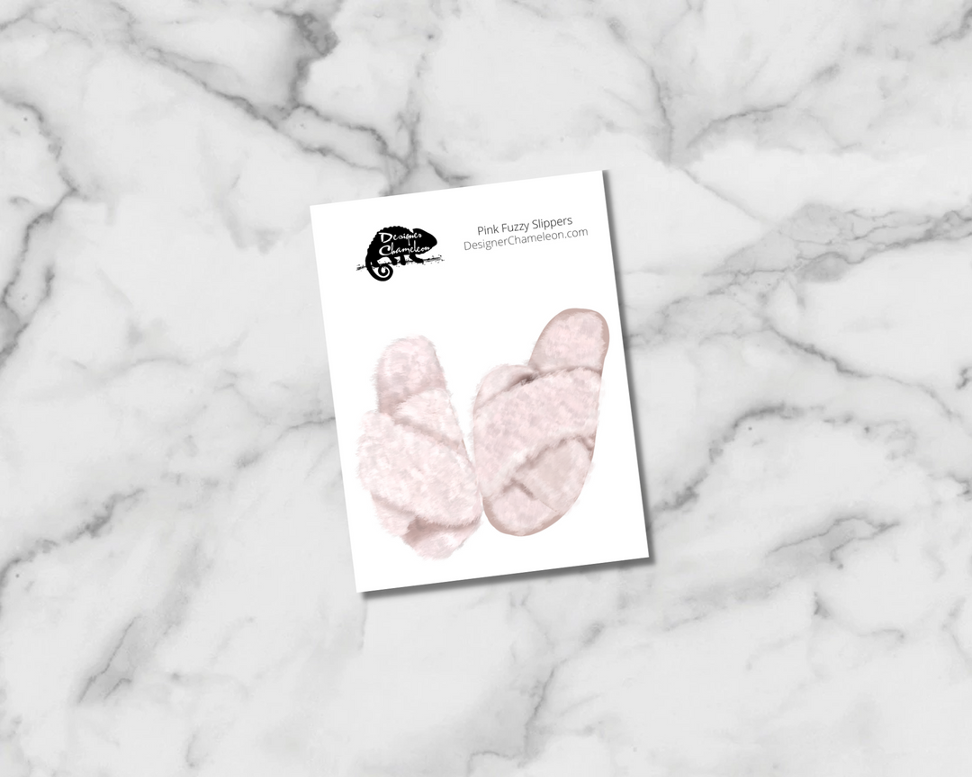 Pink Fuzzy Slipper Single Sticker
