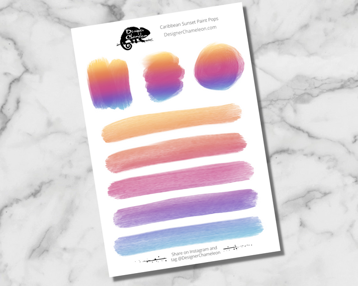 Caribbean Sunset Pop Stickers