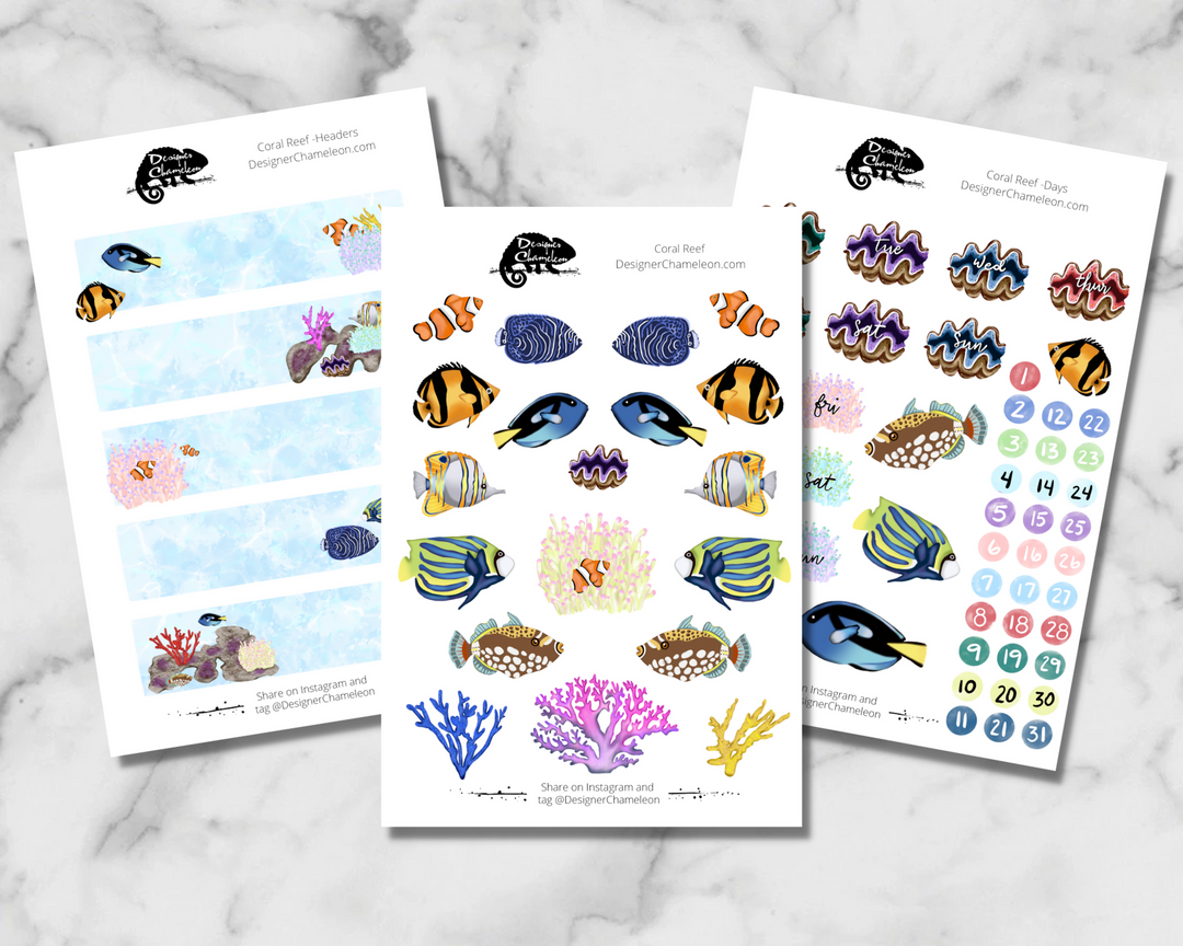 Coral Reef Theme Sticker Kit