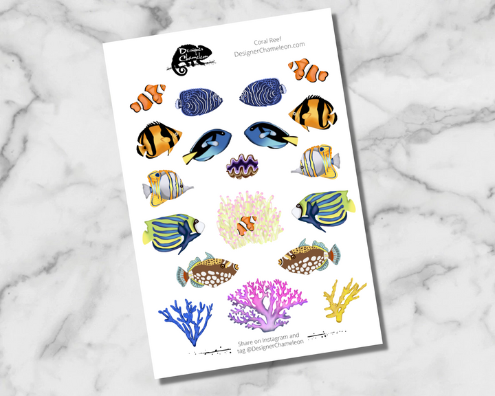 Coral Reef Theme Sticker Kit
