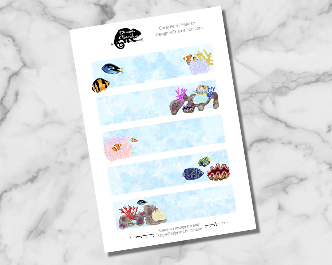 Coral Reef Theme Sticker Kit