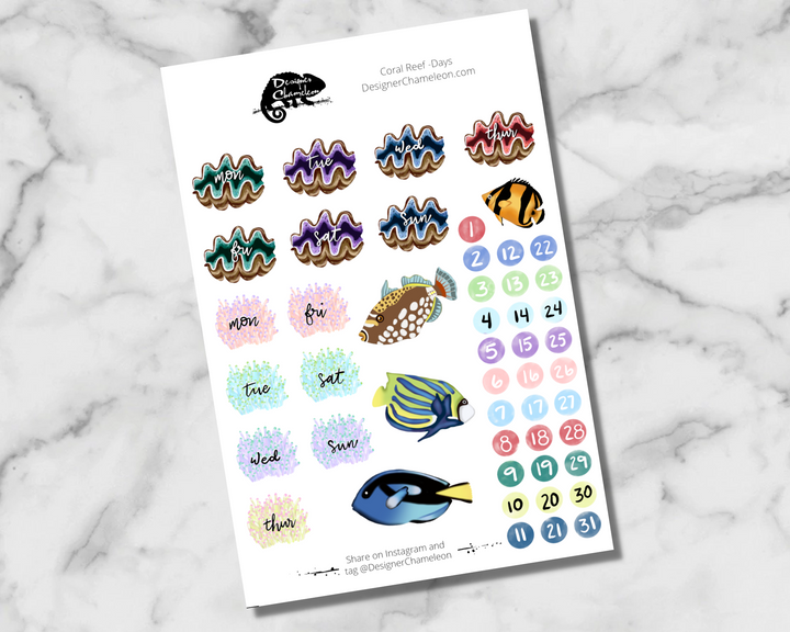 Coral Reef Theme Sticker Kit