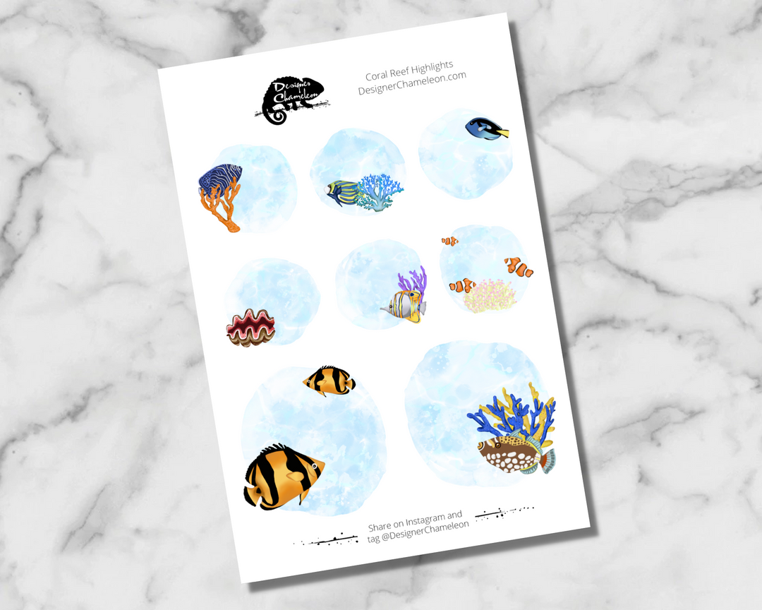 Coral Reef Theme Sticker Kit