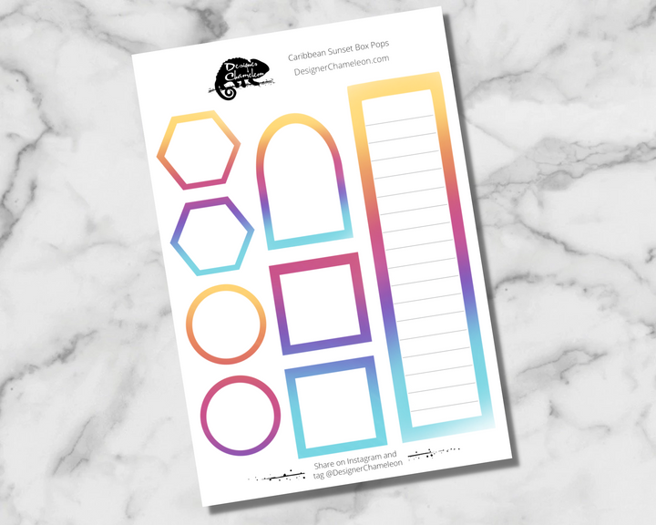 Caribbean Sunset Pop Stickers
