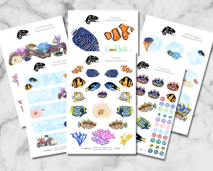 Coral Reef Theme Sticker Kit