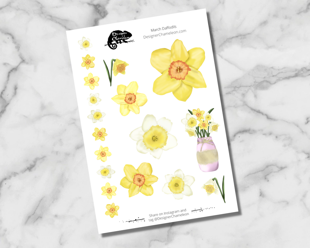 March Daffodil Accent Stickers