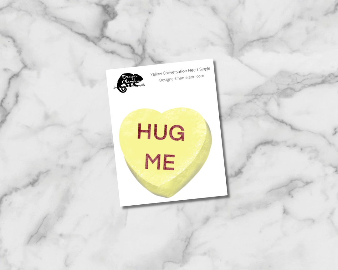 Yellow Conversation Heart Single Sticker