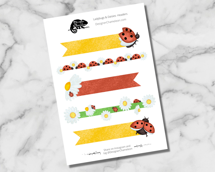 Ladybugs & Daisies Theme Sticker Collection