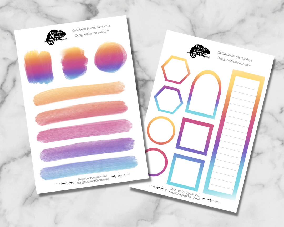 Caribbean Sunset Pop Stickers