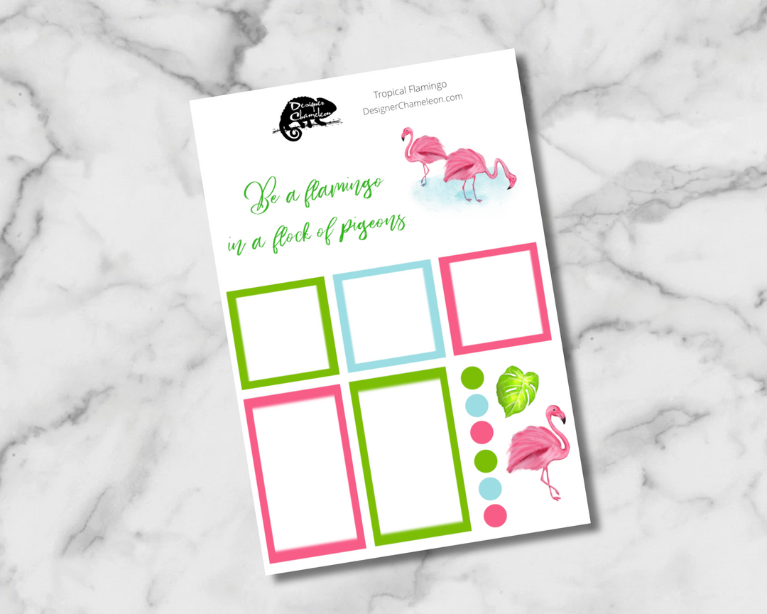 Tropical Flamingo Sticker Set