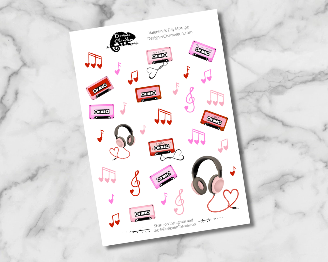 Valentine's Day Mixtape Sticker Set