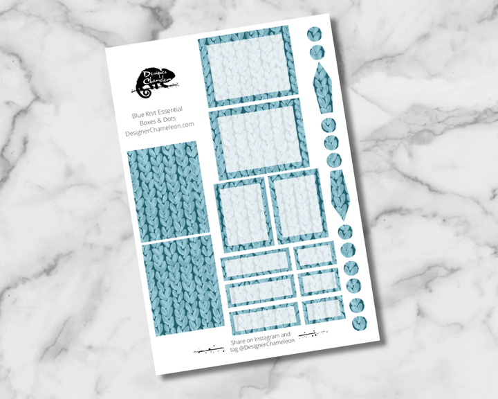 Blue Knit Essentials Stickers