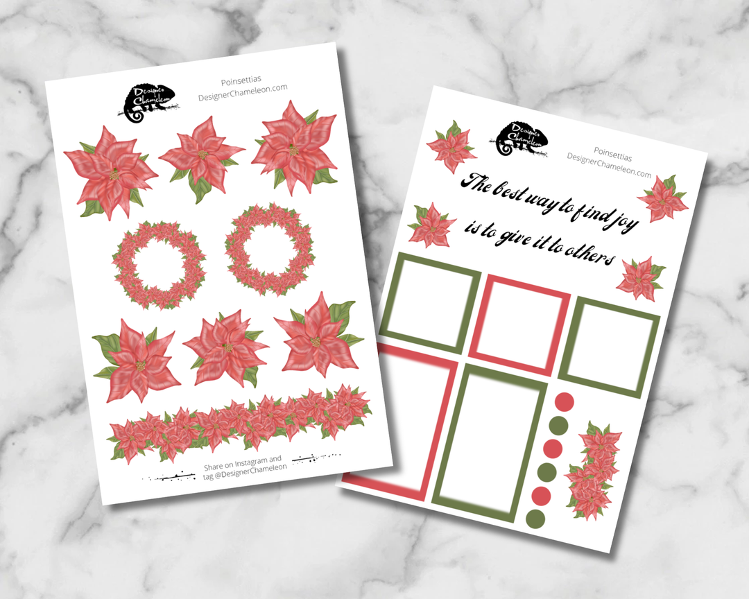 Poinsettia Sticker Set