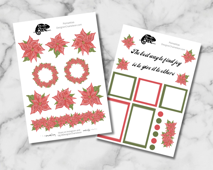 Poinsettia Sticker Set