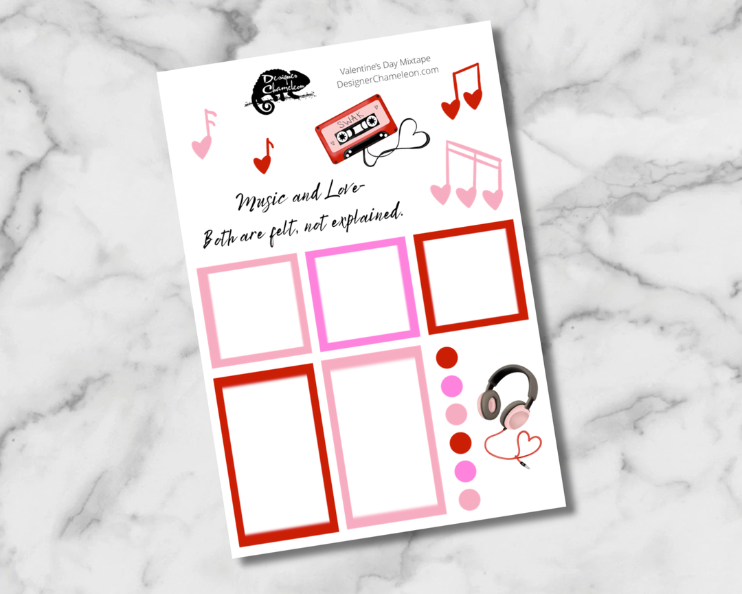 Valentine's Day Mixtape Sticker Set