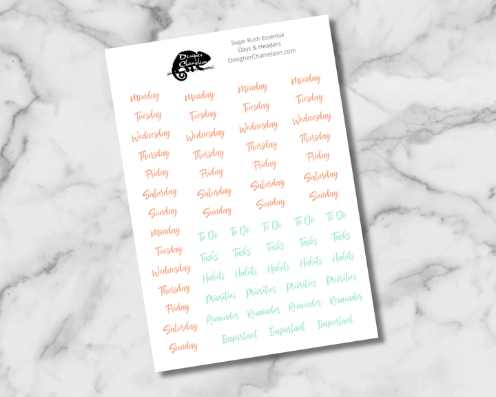 Sugar Rush Essentials Stickers