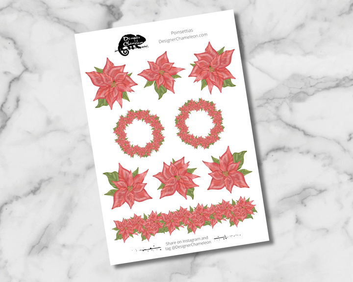 Poinsettia Sticker Set