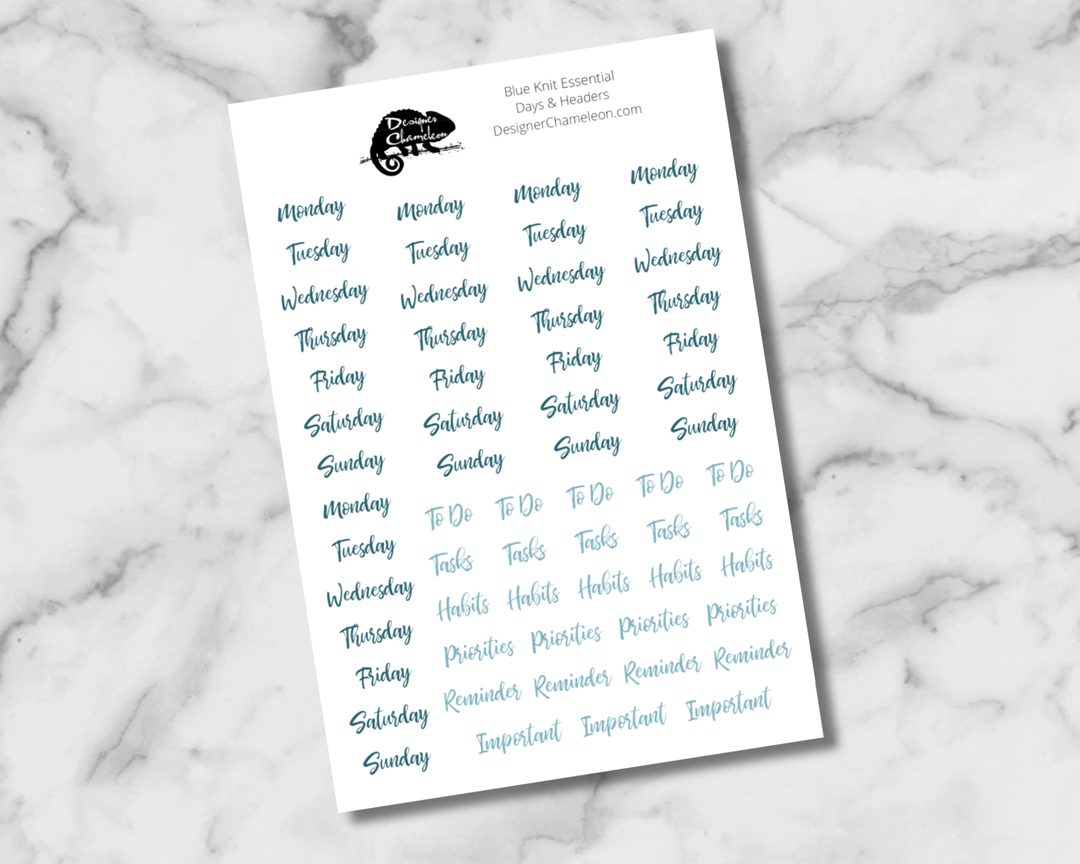 Blue Knit Essentials Stickers