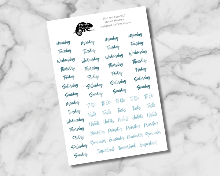Blue Knit Essentials Stickers