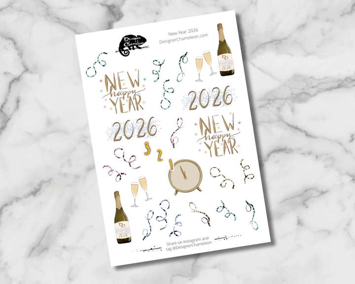 2026 New Year Sticker Set