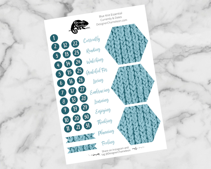 Blue Knit Essentials Stickers