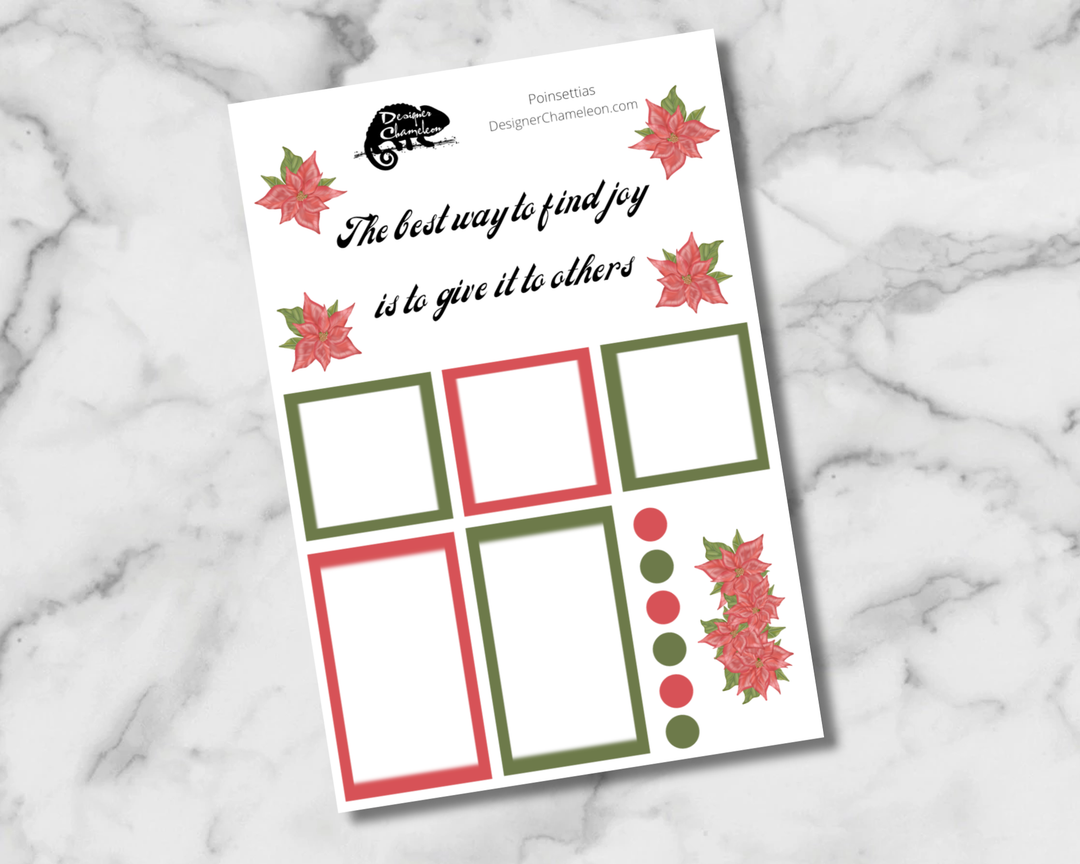 Poinsettia Sticker Set