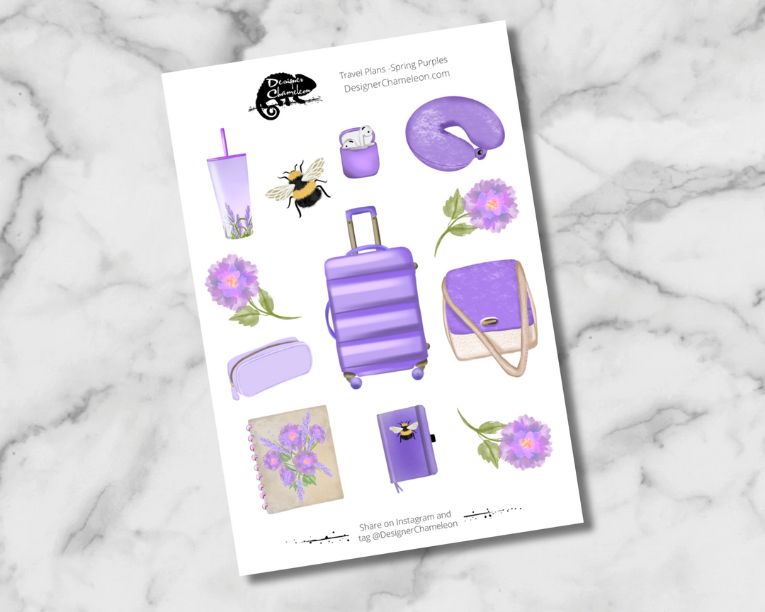 Travel Plans - Spring Purples Sticker Set