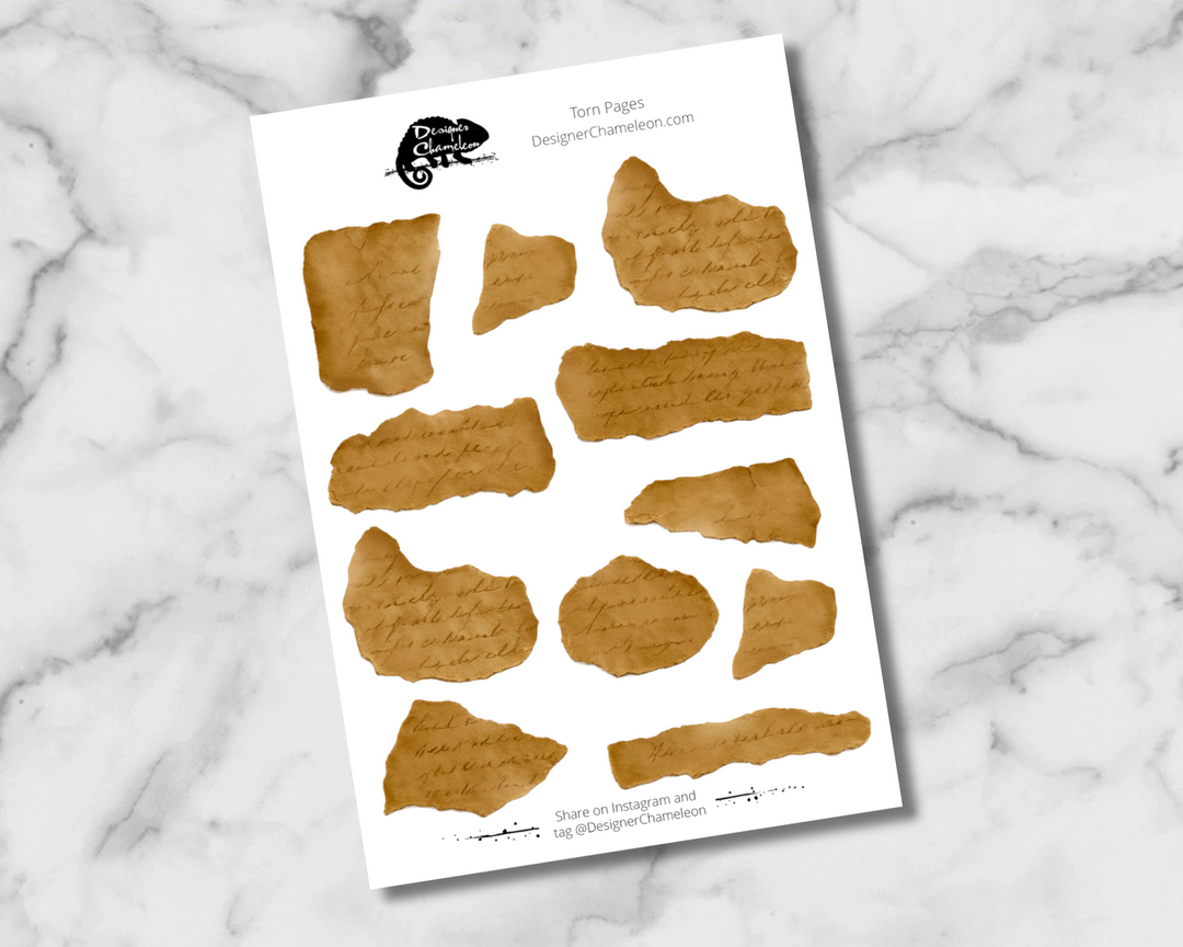 Torn Pages Sticker Set