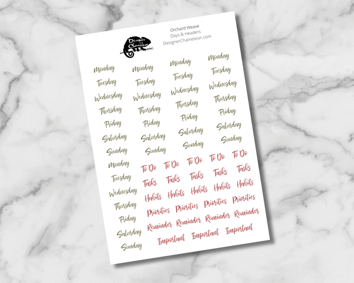 Orchard Weave Essentials Stickers