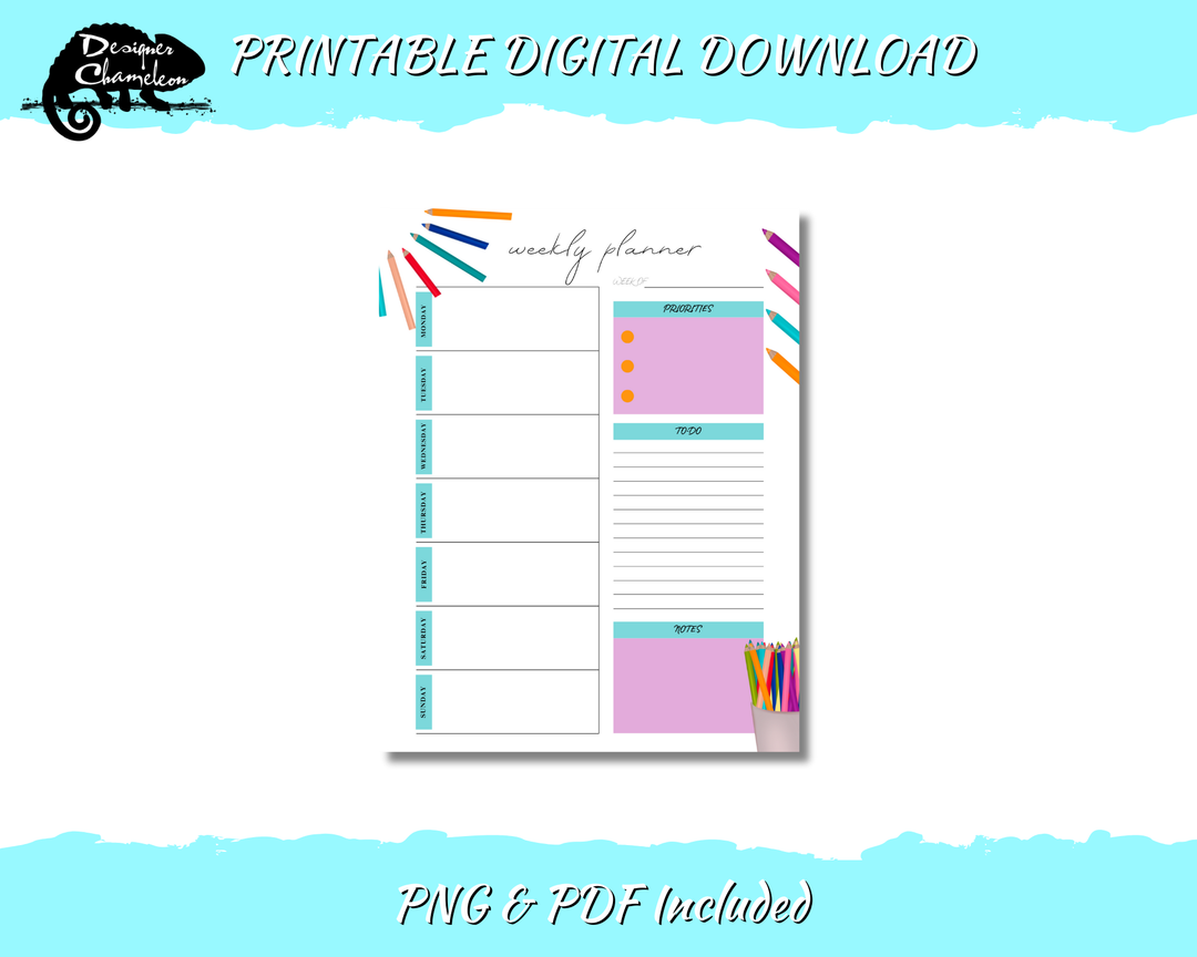 DIGITAL Colored Pencils Planner Inserts