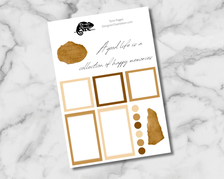 Torn Pages Sticker Set