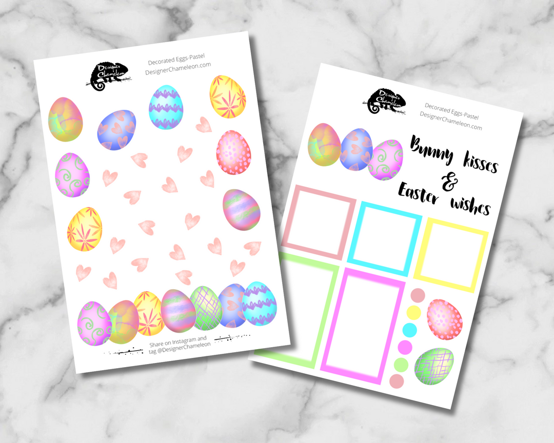 Decorated Eggs Pastel Sticker Set