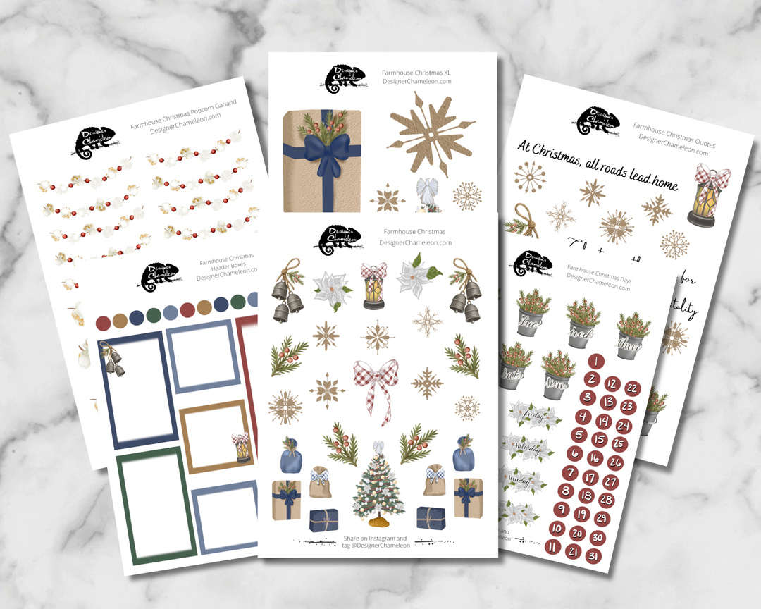 Farmhouse Christmas Sticker Collection